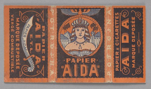 Katalog p.t. 'Co palić w roku 1931. Ilustrowany Katalog Polskiego Monopolu Tytoniowego' wraz z ulotką reklamową papieru papierosowego 'AIDA'