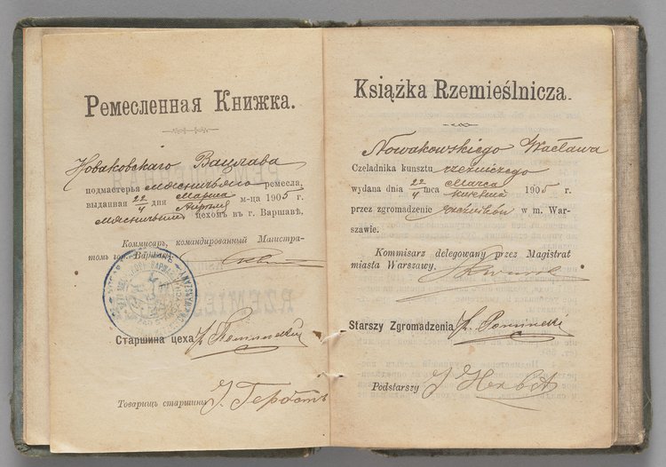 Książka rzemieślnicza Wacława Nowakowskiego