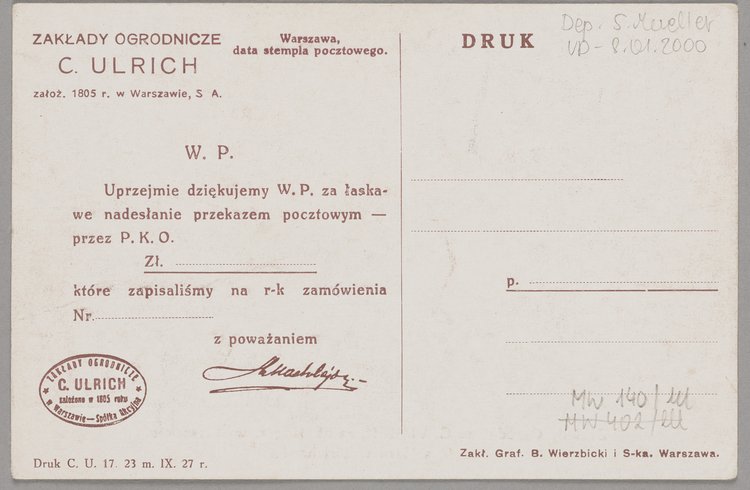 Szklarnie Zakładów Ogrodniczych C. Ulrich