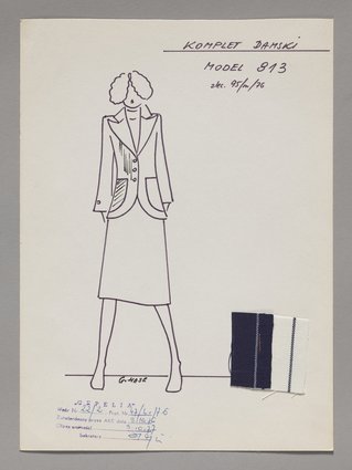 Projekt kompletu damskiego dla Spółdzielni Moda i Styl