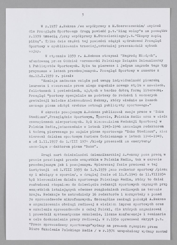 Pełny życiorys dziennikarza sportowego Aleksandra Rekszy - Kakietka