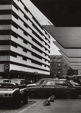 Parkingowa Street and the rear of Hotel Forum