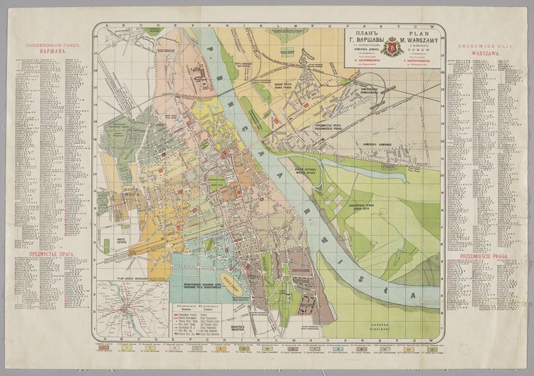 Plan Warszawy z numeracją domów, 1:15 700
