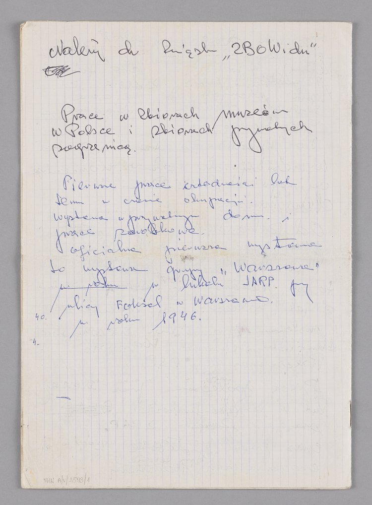 Wykaz prac artystycznych Jerzego Chojnackiego