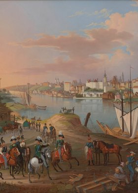 Widok Warszawy z zegarem