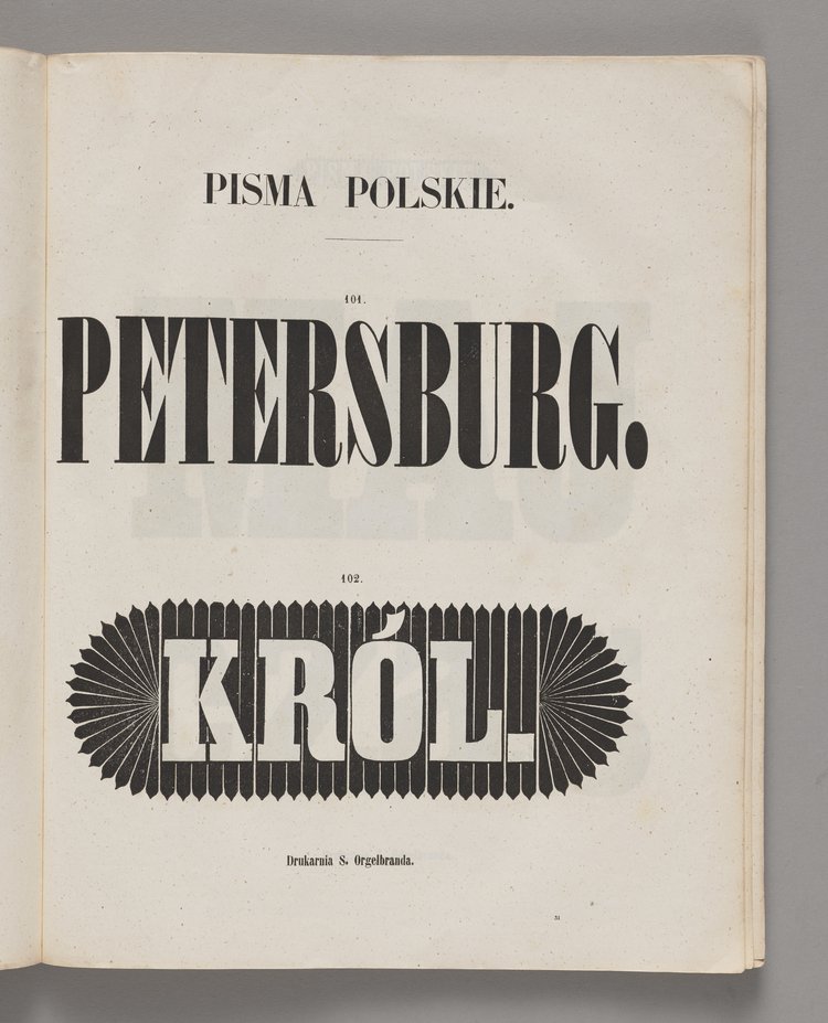 Wzory pism i ozdób drukarni S. Orgelbranda w Warszawie