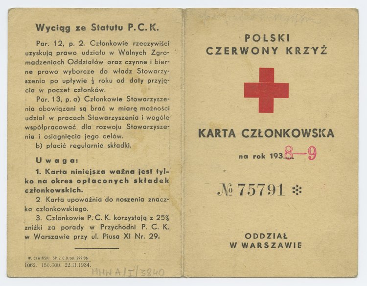 Legitymacja członkowska Tadeusza Strumffa
