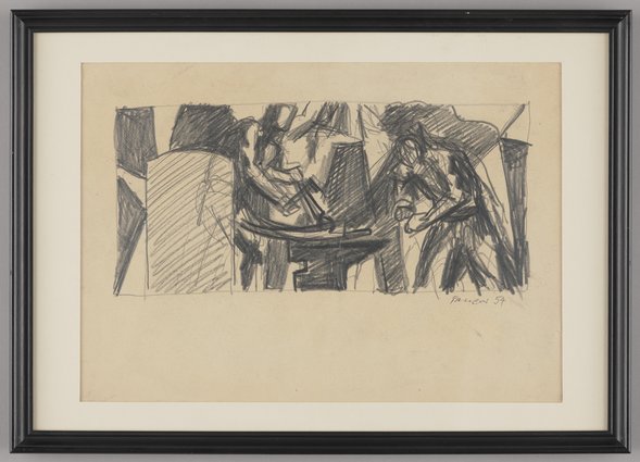 Szkic do obrazu Kucie kos