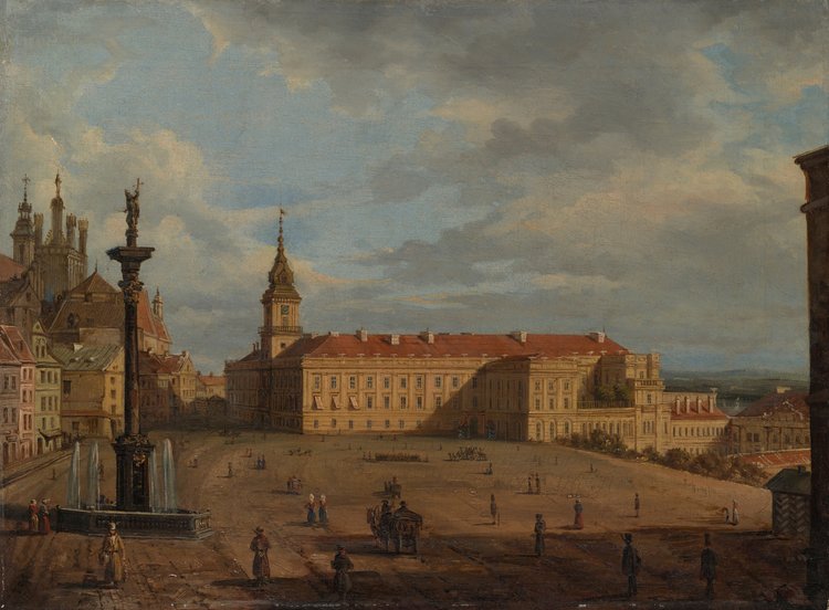 Plac Zamkowy od strony Krakowskiego Przedmieścia