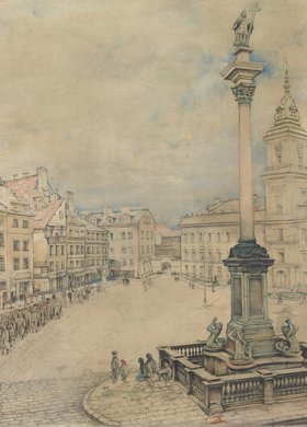 Kolumna jeńców rosyjskich na placu Zamkowym