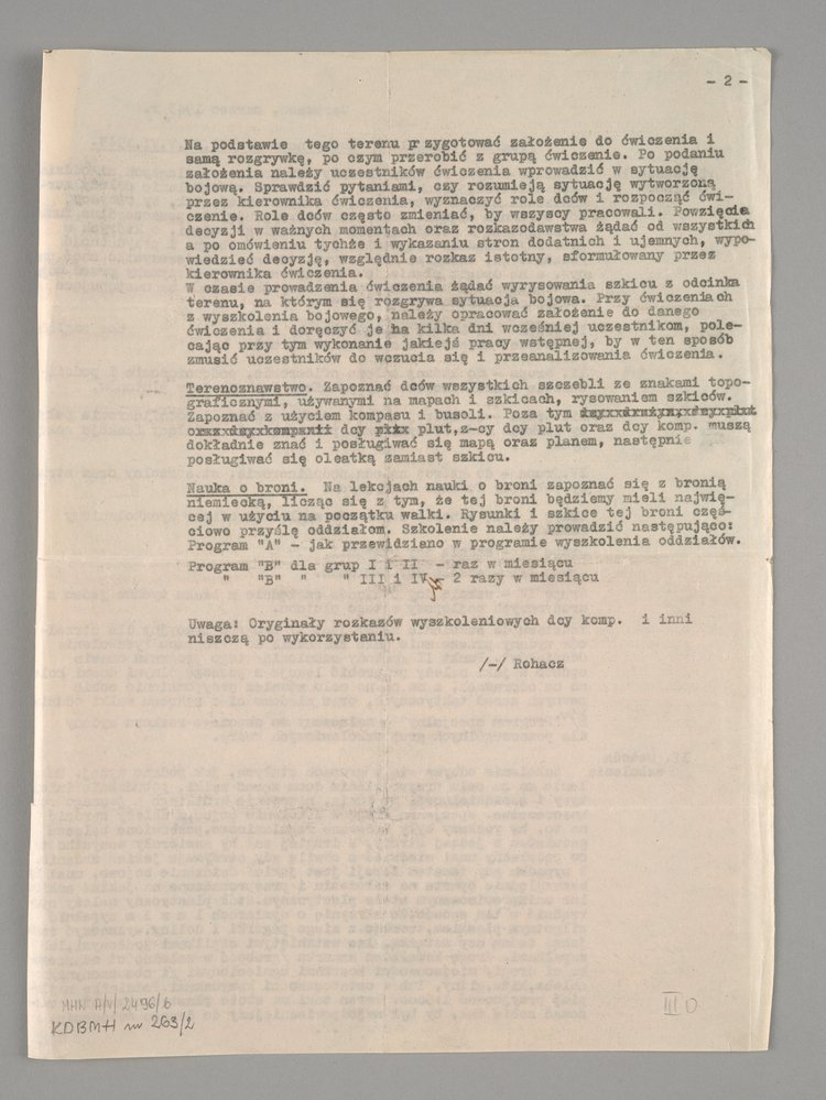 Dwie broszury konspiracyjne dotyczące szkolenia oddziałów