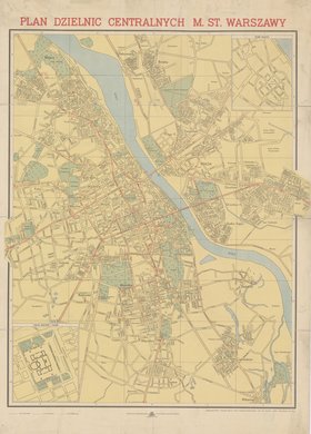 Plan dzielnic centralnych miasta stołecznego Warszawy, ok. 1:21 000