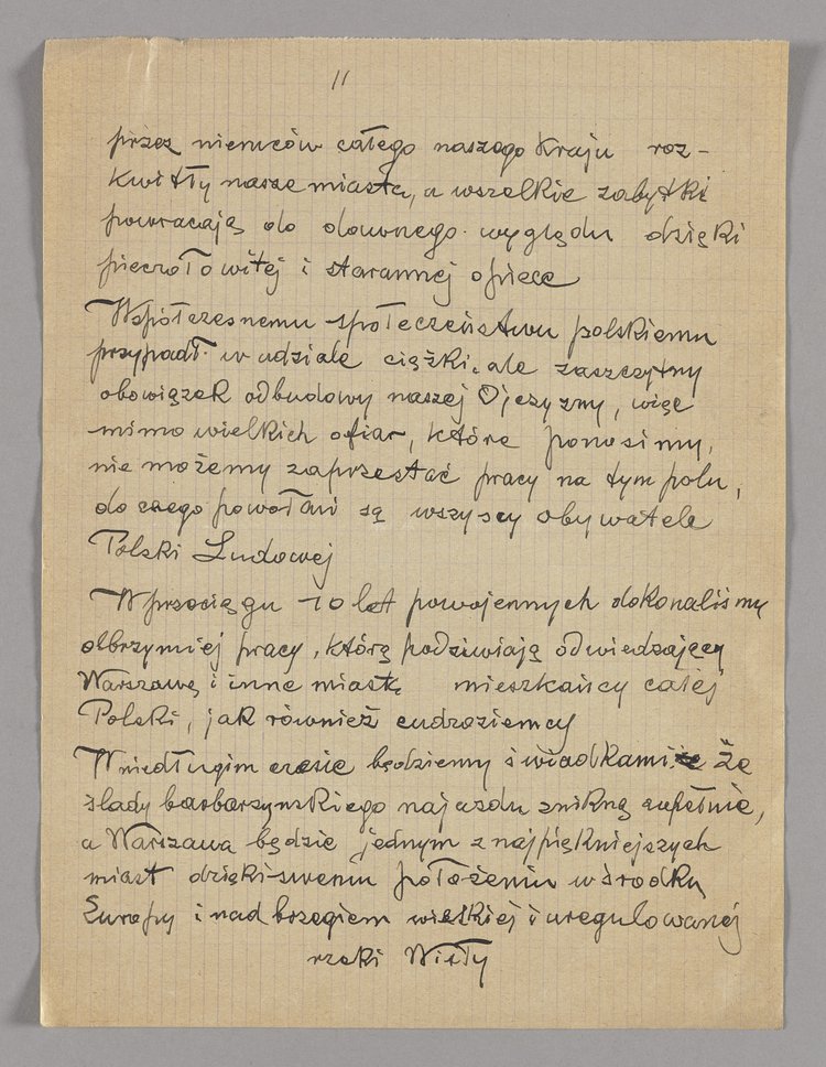 Pismo wysłane przez Tadeusza Cieślewskiego ojca