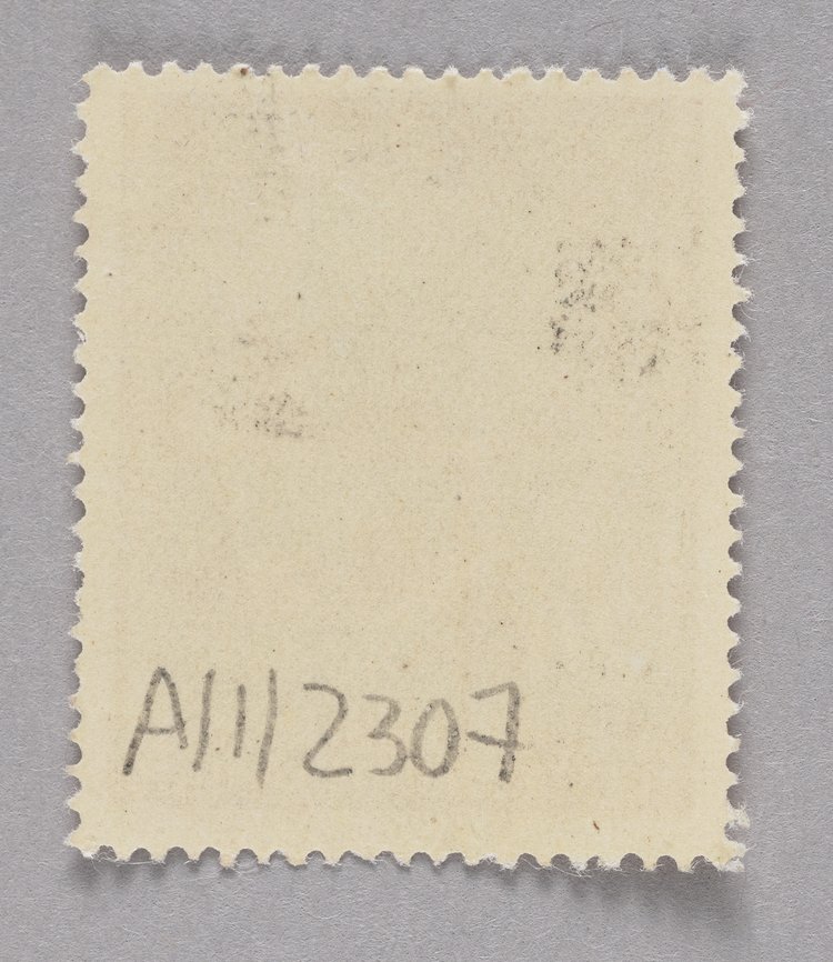 Znaczek pocztowy Poczty Polowej AK z Oddziału Pocztowego I Obwodu Śródmieście (ul. Szpitalna 4) nadrukowany litograficznie na niemieckim znaczku pocztowym Generalnego Gubernatorstwa z podobizną Adolfa Hitlera wartości 24 groszy