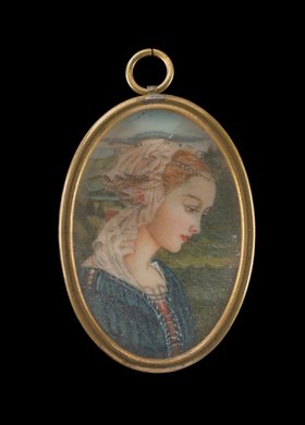 Portret kobiecy w stylu wczesnorenesansowym (miniatura)