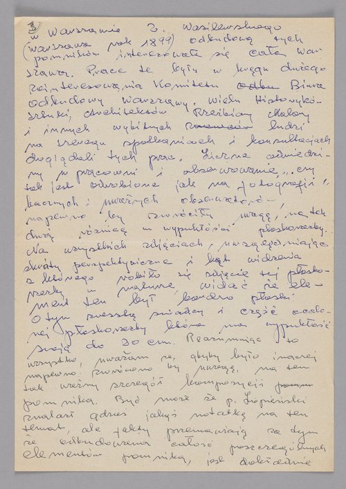 List wysłany przez Jerzego Chojnackiego do redaktora czasopisma p.t. "Kultura"