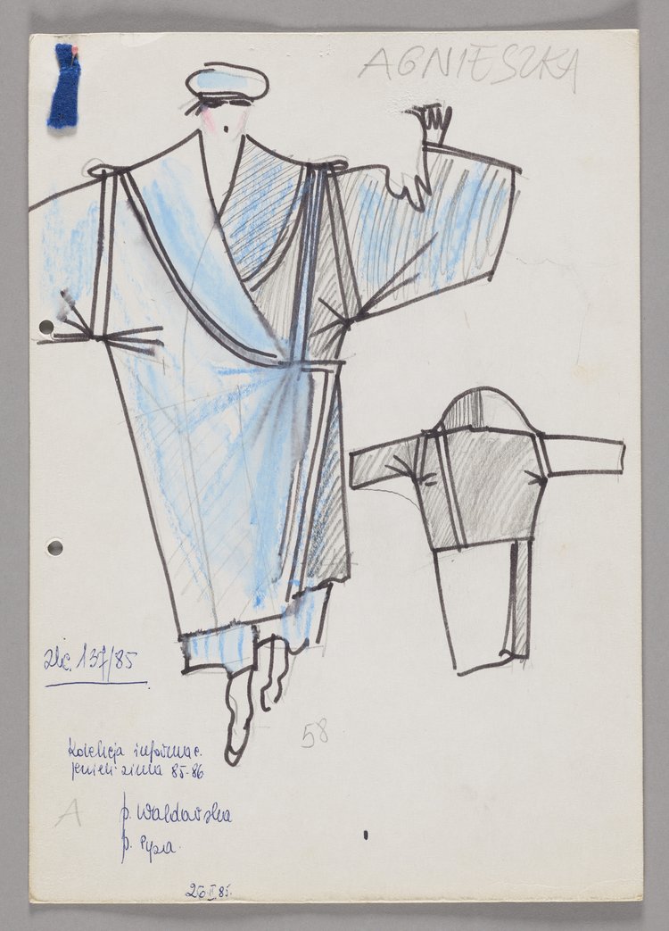 Projekt ubioru z kolekcji informacyjnej wiosna-lato 1985