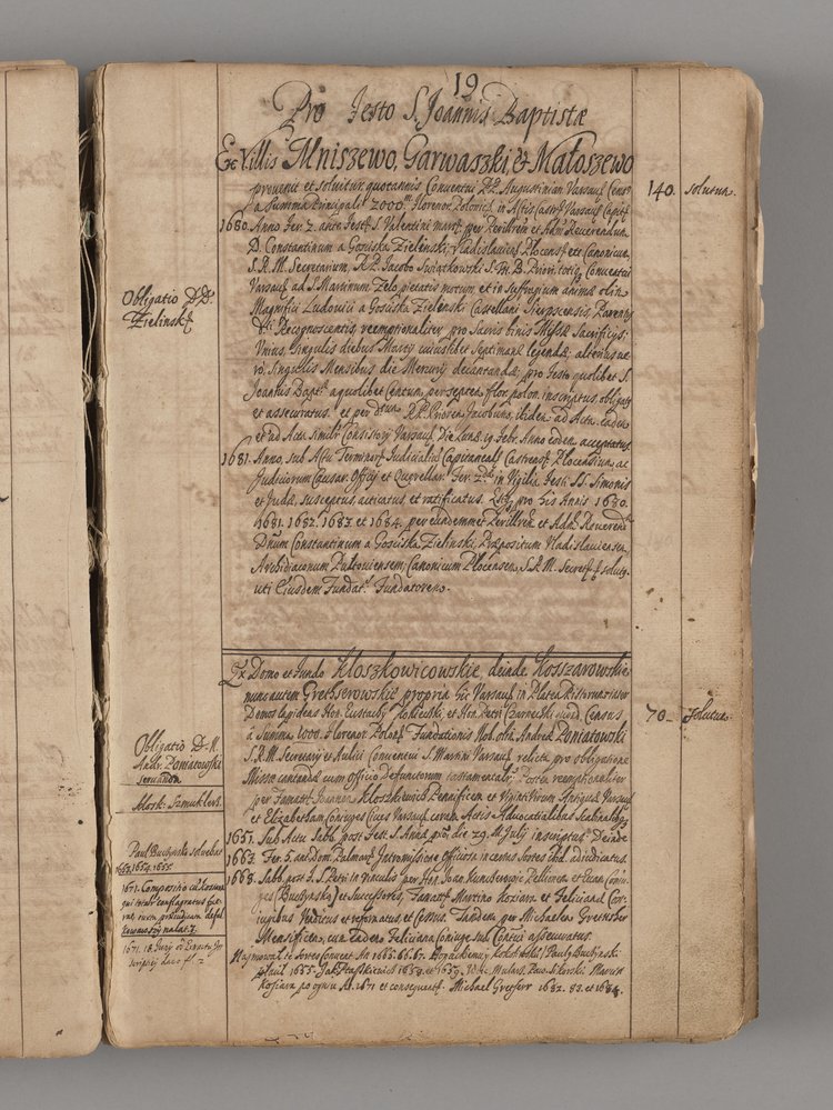 Tabula Censum-Księga ze sprawami ekonomicznymi Warszawskich Ojców Augustianów p.w. św. Marcina