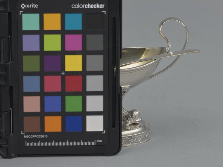 Para solniczek na delfinach, z łyżeczkami