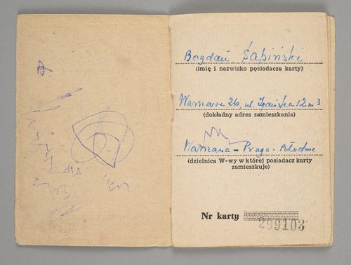 "Tobie Warszawo 1959 - 1965" - Karta pracy społecznej przy budowie stolicy należąca do Bogdana Sapińskiego