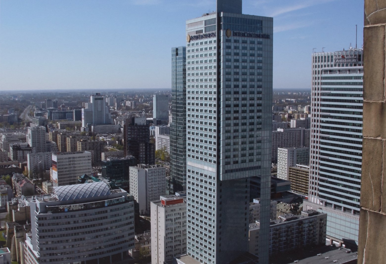 Panorama z Pałacu Kultury i Nauki w kierunku północno-zachodnim