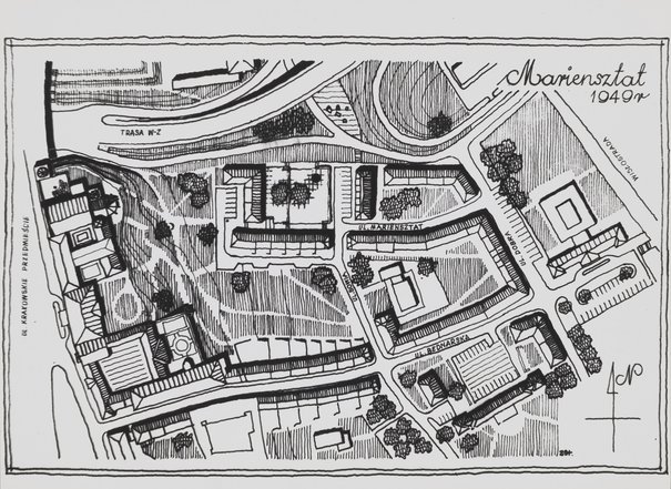 Osiedle Mariensztat, plan sytuacyjny od Krakowskiego Przedmieścia po Wisłostradę autorstwo nieznane, Stępiński, Zygmunt 1949