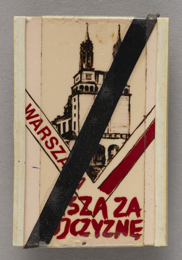 Przypinka z napisem 'WARSZAWA/MSZA ZA OJCZYZNĘ', 1984