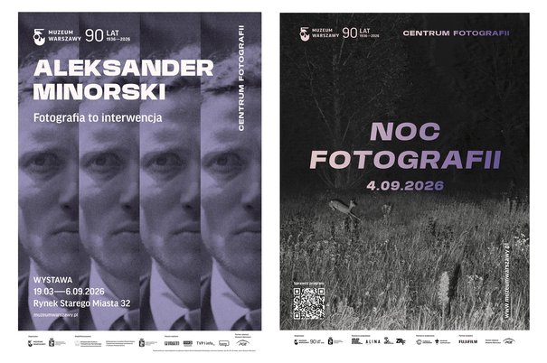 Projekty graficzne autorstwa Joanny Bębenek dotyczące dzałalności Centrum Fotografii
