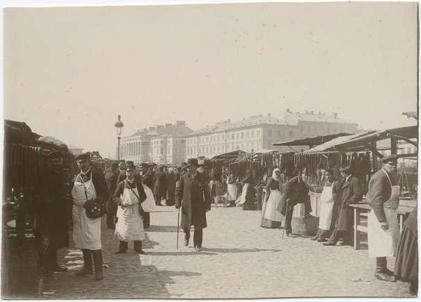 Targ na placu Żelaznej Bramy przed Wielkanocą, 1893