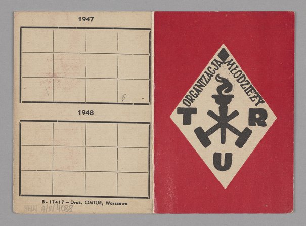 Legitymacja członkowska Gajko Ladjevica Boberski, J. ok. 1947