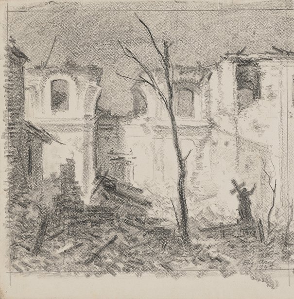 Ruiny kościoła Św. Trójcy na Solcu Arct, Eugeniusz 1945