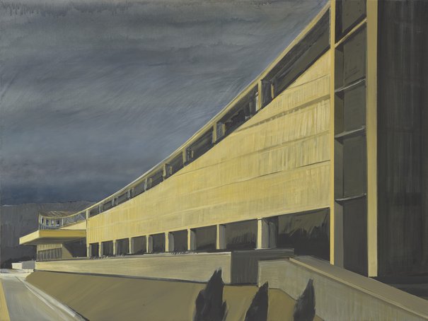 Supersam, widok z ulicy Puławskiej, mal. Maria Keisner, 2006.