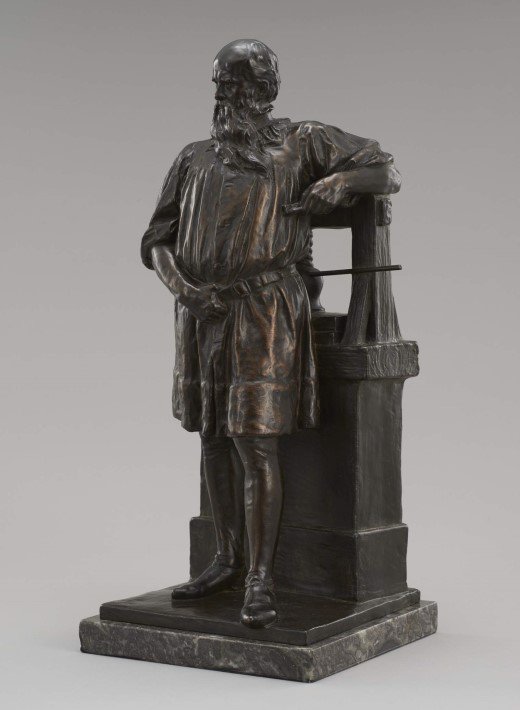 Figura Jana Gutenberga przy prasie drukarskiej,  2. poł. XIX w.