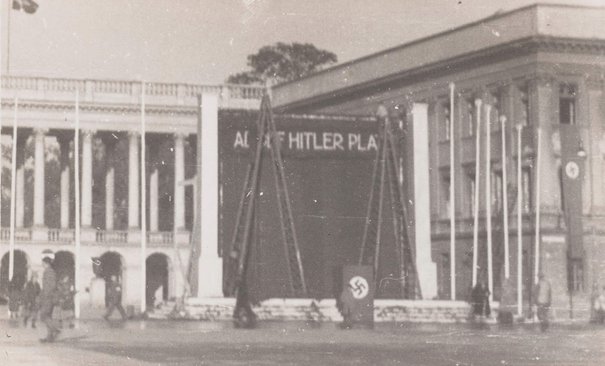 Jerzy Szymborski, Wprowadzanie niemieckiej nazwy placu Piłsudskiego, zmiana na Adolf Hitler Platz, 1940