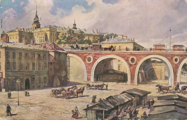 Rynek na Mariensztacie i arkady Nowego Zjazdu Bagieńska, Jadwiga (Janina) między 1912 a 1914
