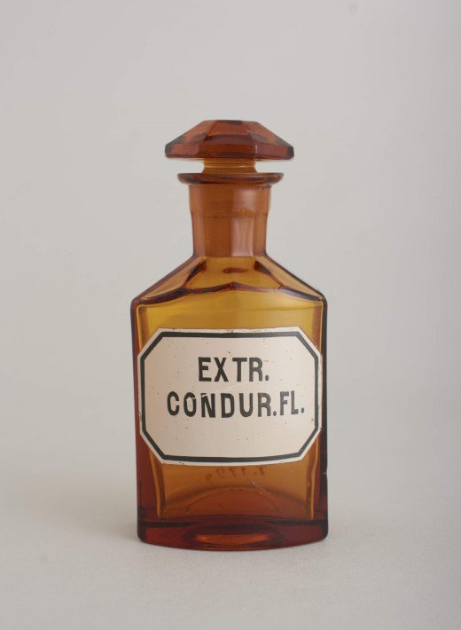 Butelka apteczna 'EXTR. CONDUR. FL.', 1. poł. XX w.