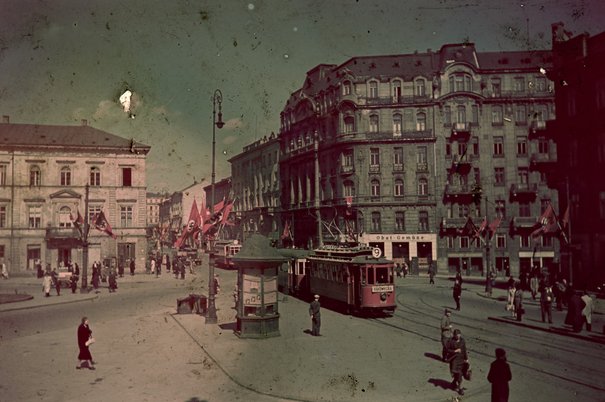 Wylot ulicy Nowy Świat na plac Trzech Krzyży Poddębski, Henryk ok. 1942