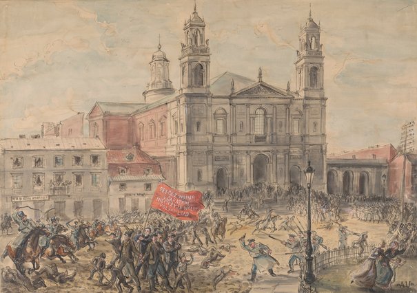 Manifestacja na placu Grzybowskim 13 listopada 1904 roku Uniechowski, Antoni ok. 1950