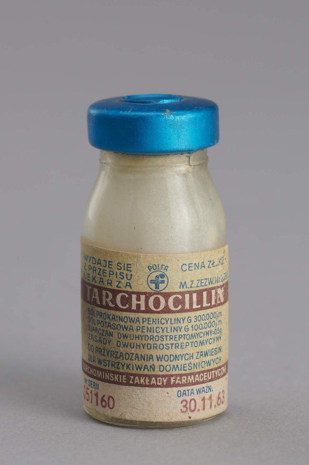 Tarchomińskie Zakłady Farmaceutyczne 'Polfa', Preparat Tarchocillin w opakowaniu w formie ampułki-fiolki, 1961