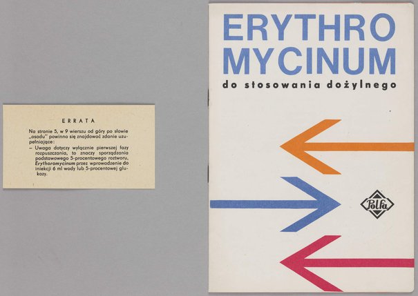 Zbigniew Kardyś, Jerzy Treutler,  Broszura informacyjna leku Erythromycinum, między 1961 a 1980