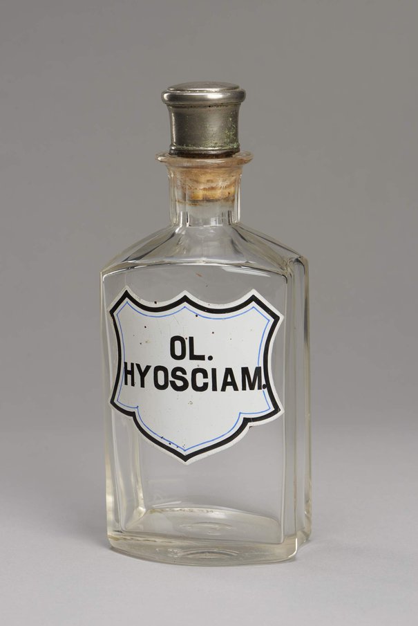 Butelka apteczna 'OL. HYOSCIAM.', XIX w.