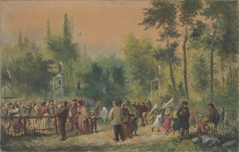 Franciszek Kostrzewski,  Zabawa ludowa na Bielanach,  1900