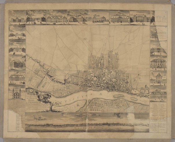 Pierre Ricaud de Tirregaille, Gottlob Jakob Marstaller, Plan de la ville de Varsovie... (Plan miasta Warszawy...], tzw. mały plan Tirregaille'a, skala ok. 6750, 1762